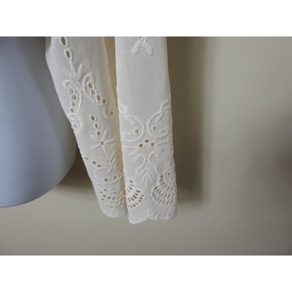 Cider Crochet Embroidered Sheer Sleeve Crop Top Size 4XL Lace Boho - Picture 11 of 15